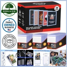 250 pcs Card Sleeves TopLoaders for Trading Cards Baseball MTG TCG Collectors