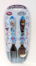 Disney Store Frozen Elsa Anna Flatware Fork Spoon Set New