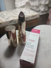 Clarins Joli Rouge Velvet 738v ROYAL PLUM  lipstick full size New in Box