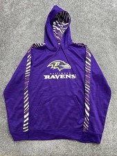 NFL Team Apparel Football Team Hoodie Mens Medium Purple Baltimore Ravens Logo