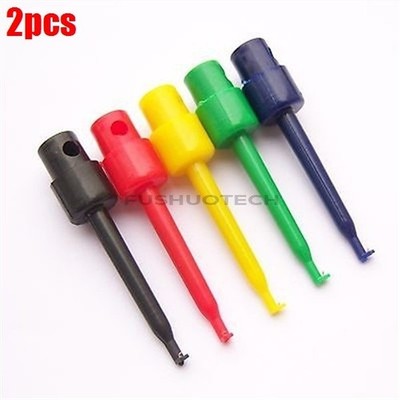 10pcs jumper smd test clip hook sample pcb 5 color 57mm used ic zo *lj