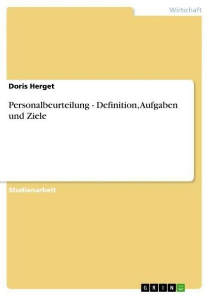 Personalbeurteilung - Definition, Aufgaben Und Ziele Doris Herget-image
