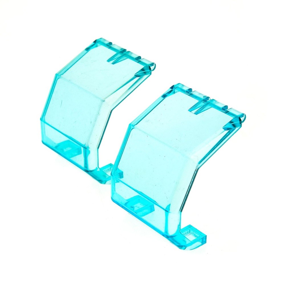 2x Lego Windshield 4x4x4 Transparent Light Blue Window Helicopter 2483