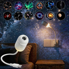 Galaxy Starry Sky Night Light Projector 2 in 1 Portable with 12 Projection Films