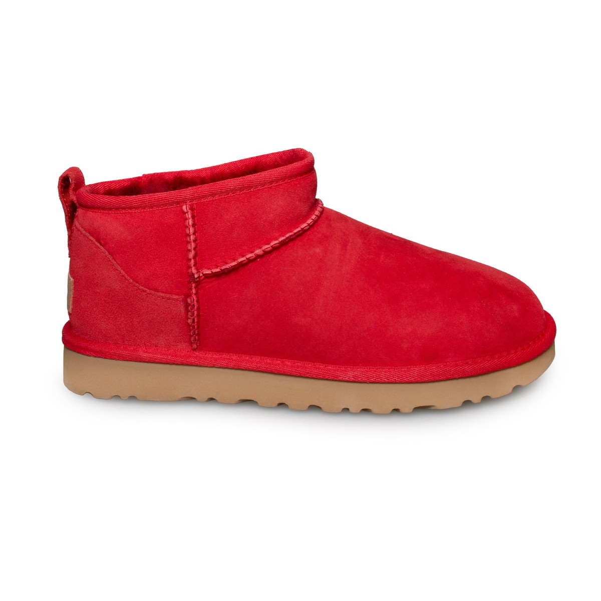 UGG CLASSIC ULTRA MINI RIBBON RED SUEDE FUR COMFORT WOMEN'S BOOTS
