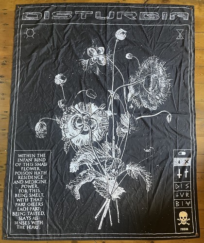 Rare Disturbia Poison Plant Goth Tapestry Wall Hanging Flag