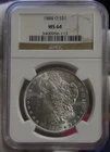 1884 O US Morgan Silver Dollar $1 NGC MS64