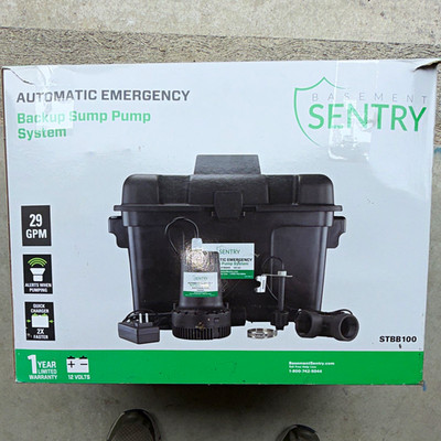 Basement Sentry Battery Backup Submersible Sump Pump 12V 29 GPM STBB100