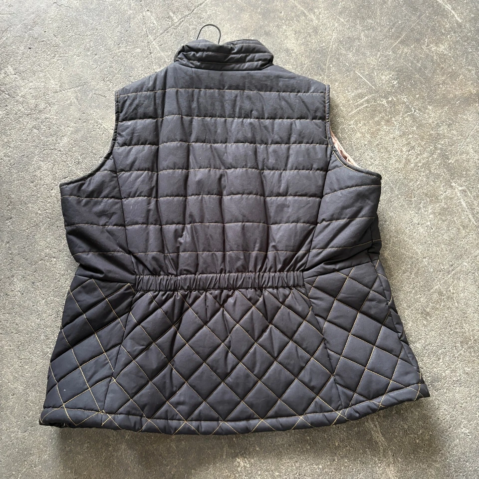 Chaleco Outback Trading Bourke para mujer 1X negro piel aceitosa forrado polar aislado Foto 4 de 4