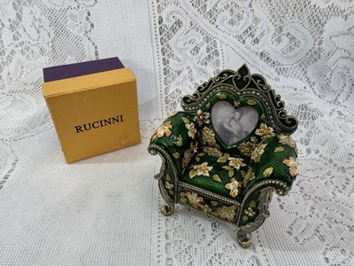 Rucinni Green Floral Chair Trinket Box   Heart Photo Frame & Drawer