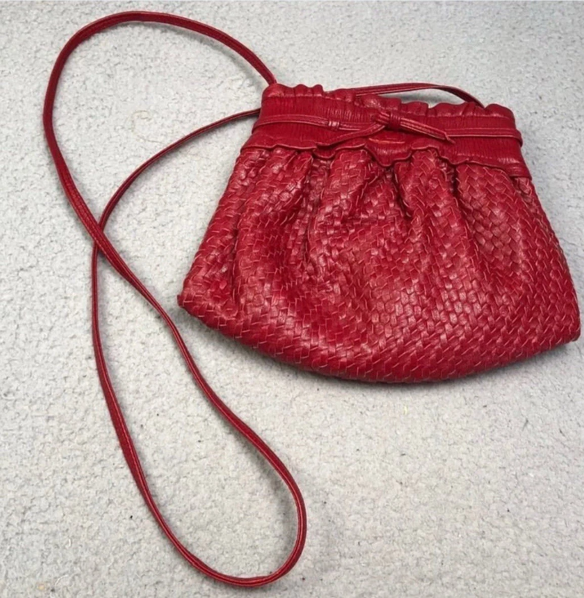 Fendi — Vintage FENDI Gorgeous Burgundy Woven Shoulder Crossbody NEW Condition Bag
