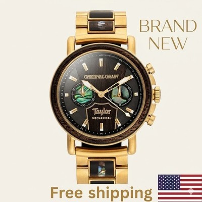 Original Grain Taylor Guitars 18K Gold Mechanical Chrono 44mm MSRP ony$599