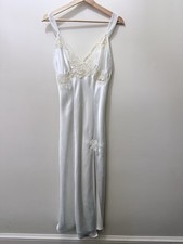 Vintage Y2K Victoria  s Secret Ivory Maxi Nightgown Gown Slip Lingerie Lace S