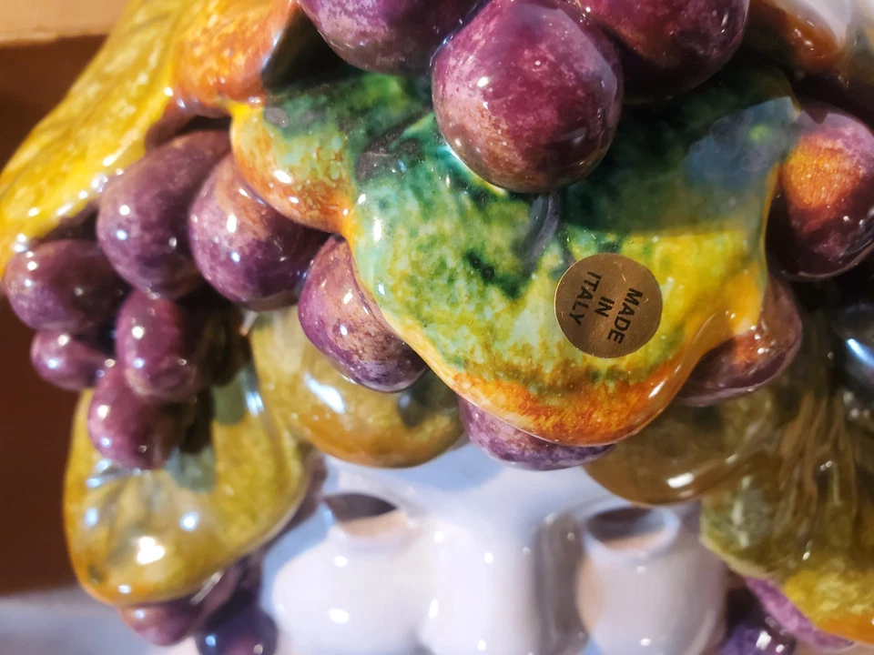 Máscaras Baco Cuatro Estaciones De Colección Mayólica Cerámica Hechas en Italia Cada una Aprox 7" Foto 4 de 4