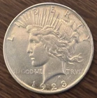 1923-D Peace Dollar US $1 Coin 90% Silver XF/AU About Uncirculated