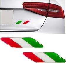 2-Pack 3D Italian Flag Emblem, Aluminum Car Front Fender Badge De Color: Italy