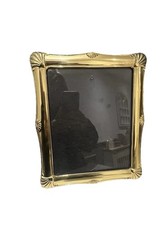 Large Brass Photo Frame With Easel Stand Velvet Back Vintage Glass Intact