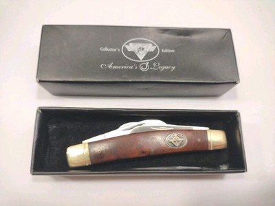 Handyman America s Trades Folding  Congress 4 Blade Brown Pocket Knife HCOA NIB