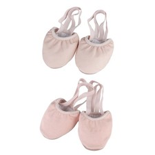Half Soles Dance Shoes Stretch Canvas/Leather Pirouette Shoes for Lyrical Dance