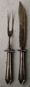 Vintage Knife And Prong Set