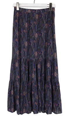 Unbranded Rock Damen Klein Blumenmuster Maxi Seitenreißverschluss