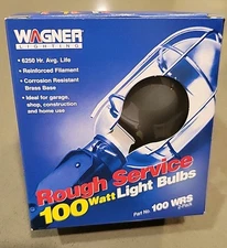 2PK NOS Wagner 100WRS Rough Service Shop Garage Mechanic Safety Light Bulbs 100W