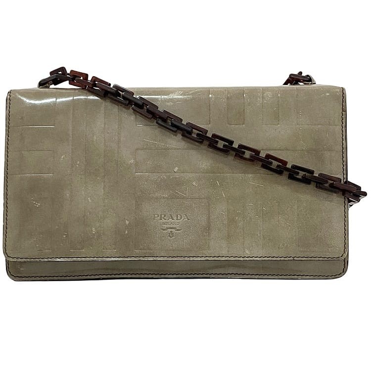 Prada Tortoiseshell Chain Shoulder Bag in Beige Brown