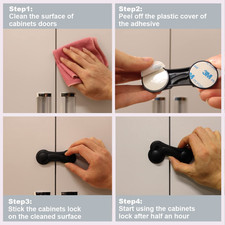 Cabinet Locks Baby Proofing, Childproof Cabinet Locks 10 Pack with Adhesive f...
