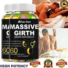 #1 BEST-MALE ENLARGER THICKER LONGER BIGGER 4" GROWTH ENLARGEMENT 120 GUMMIES