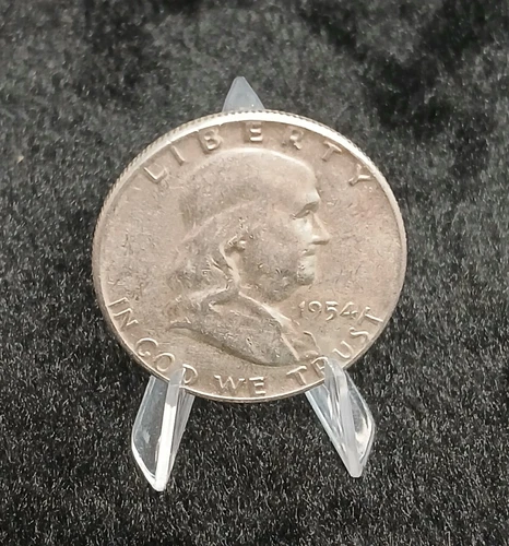 Silver 1954 P Franklin Half Dollar AU/BU Coin   TP 10196