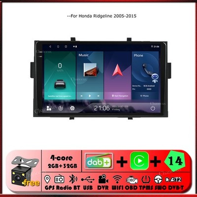 9''Android 14 Autoradio DAB Carplay GPS SAT Navi Stereo For Honda Ridgeline 05-15