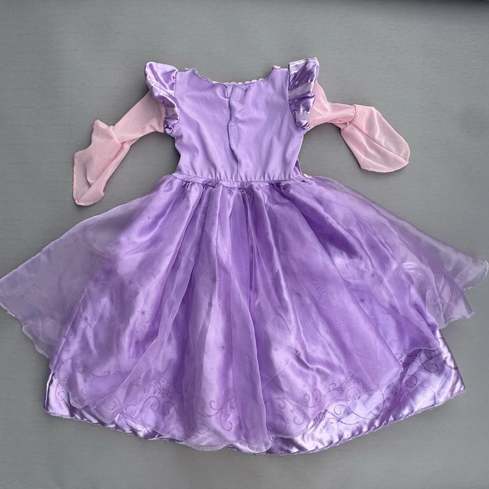 Disney Princess Rapunzel Tangled Deluxe Costume Disguise Size XS 3T 4T Sparkle - Image 2 of 4