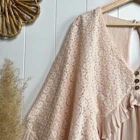 Free People romper floral lace ruffled one piece playsuit boho jumpsuit XS