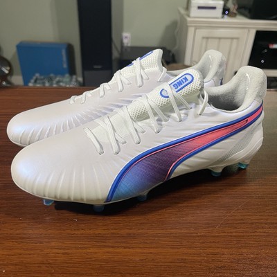 Puma King Ultimate FG AG Men's Size 8 White Bluemazing Light Gray 107809-02 New