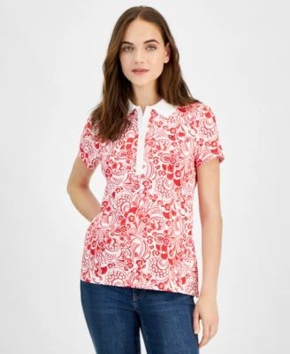 Tommy Hilfiger Womens Floral-Print Short-Sle 196701415370 M RT $59.5