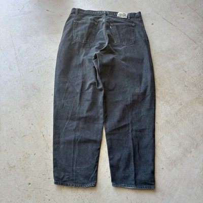 00s LEVI’S SilverTab BAGGY 40×30 Vintage 2000's Levi's Black Silvertab Baggy Denim Jeans 40x30-32