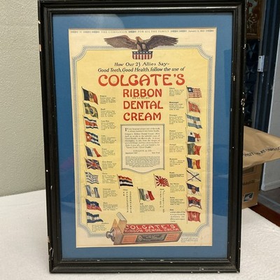 Colgate s Ribbon Dental Cream Ad January 2 1919 Vintage Print Framed 4 Of 259
