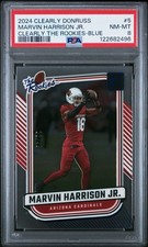 2024 Clearly Donruss The Rookies Blue #5 Marvin Harrison Jr. RC PSA 8 [22/49]