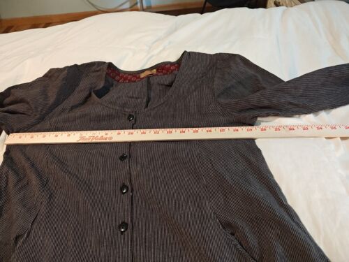 Tulip Clothing Gray Striped Long Sleeve Womens Dress Lightweight Small - Picture 3 of 12