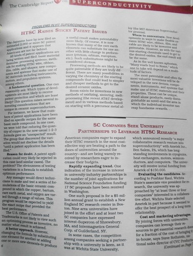 The Cambridge Signal Sur Superconductivity, Février 1988. David Gumpert, Éditeur - Photo 9 sur 11