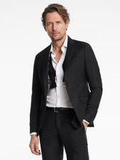 1498 NWT New John Varvatos Collection Black Austin Blazer Jacket Coat EU50 US40