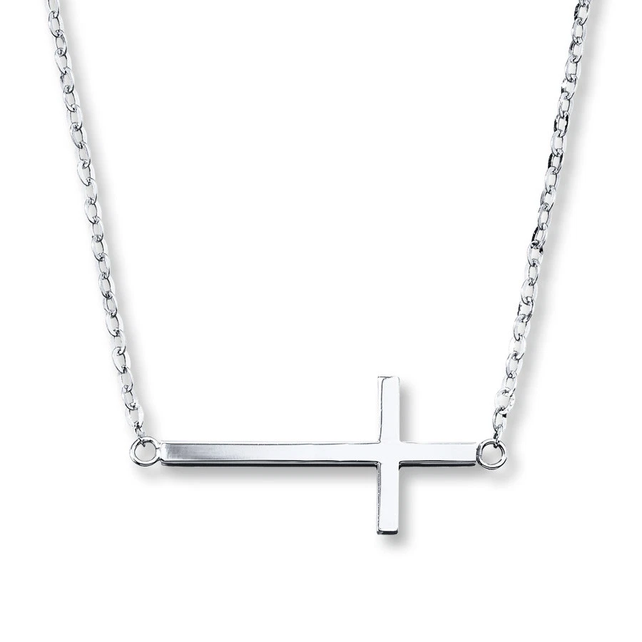 Silver sideways best sale cross