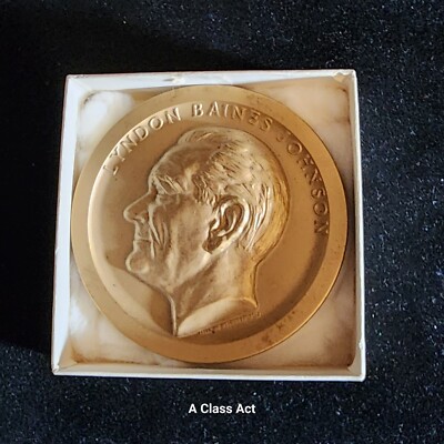 Lyndon Baines Johnson メダル ケース付き 1965 LYNDON B. JOHNSON INAUGURAL BRONZE MEDALLION ORIG. BOX