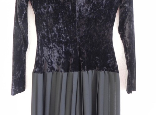 Vtg Ann Tobias Jumpsuit Long Sleeve Velour/Pleated Chiffon Pants Black Size S - Picture 12 of 12