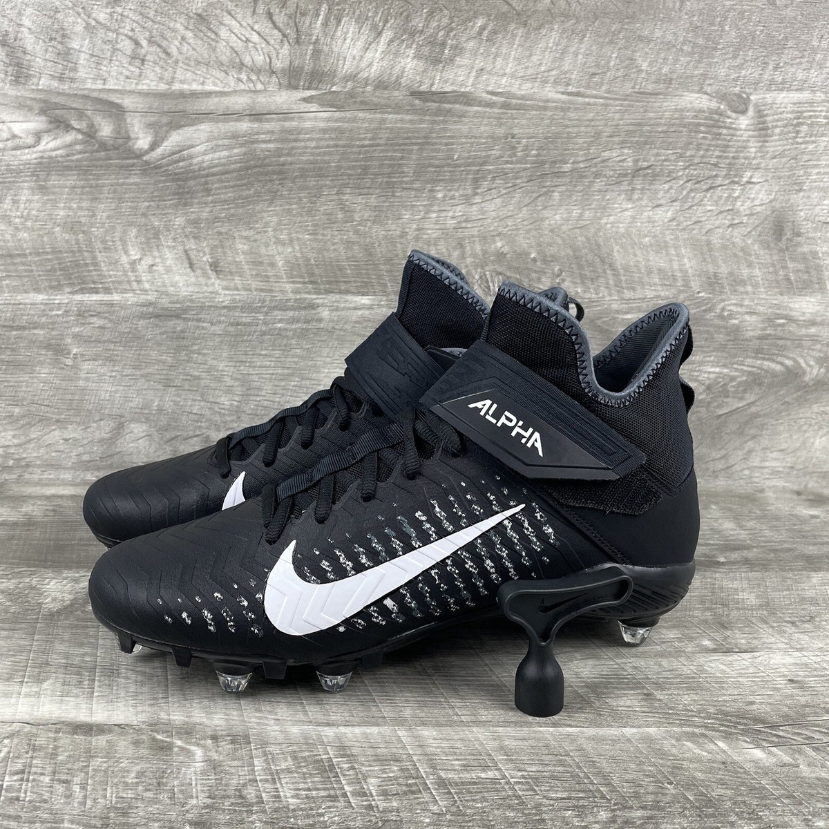 Nike Alpha Menace Pro 2 Football Cleats Black White Men