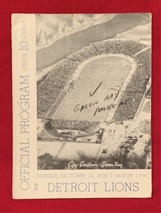 Antique-1939-Green-Bay-Packers-vs-Detroit-Lions-Early-NFL-Football-Program-1930s