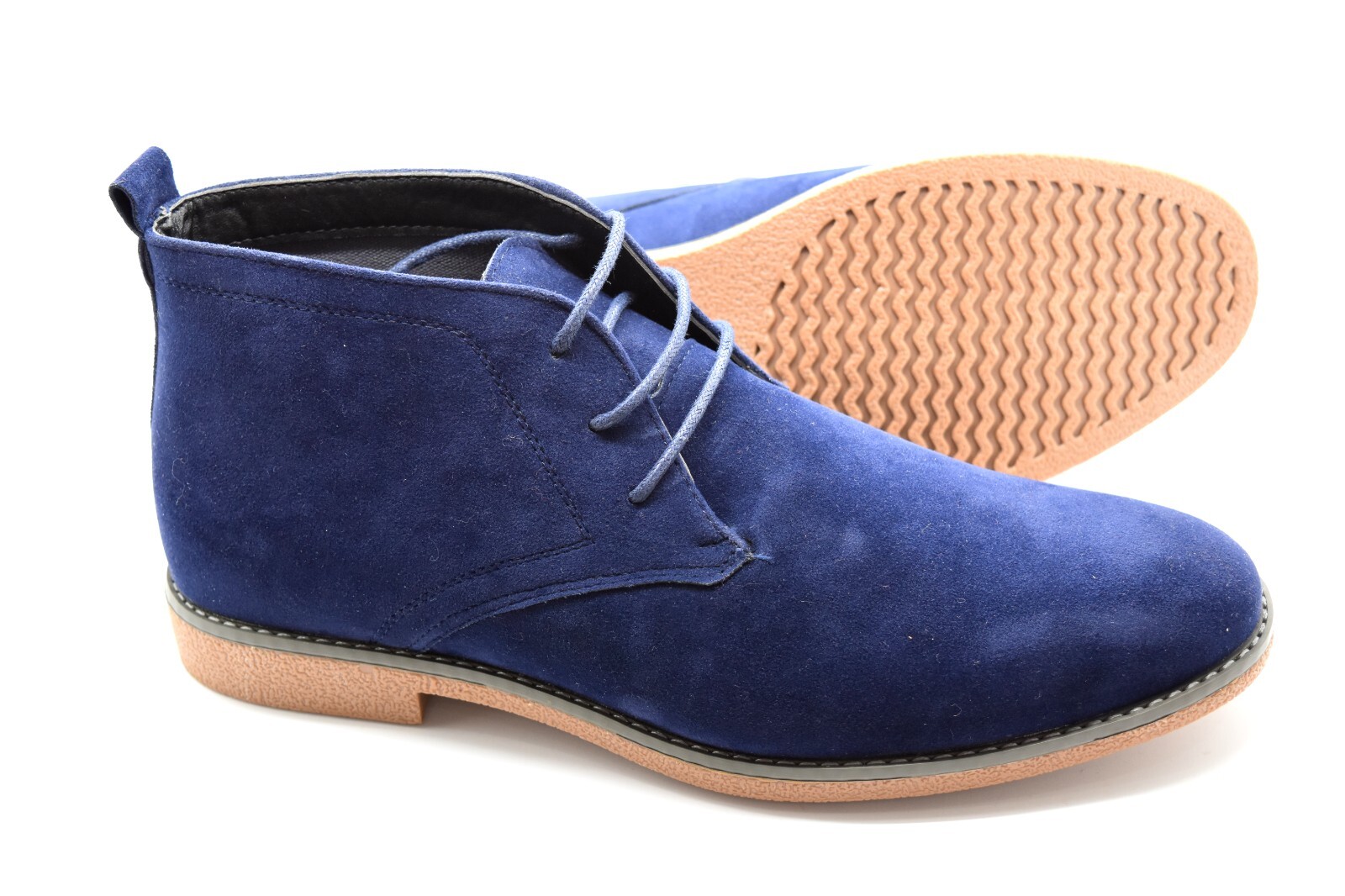 MENS LACE UP DESERT CHUKKA ANKLE BOOT FAUX SUEDE CASUAL DRESS SHOES UK