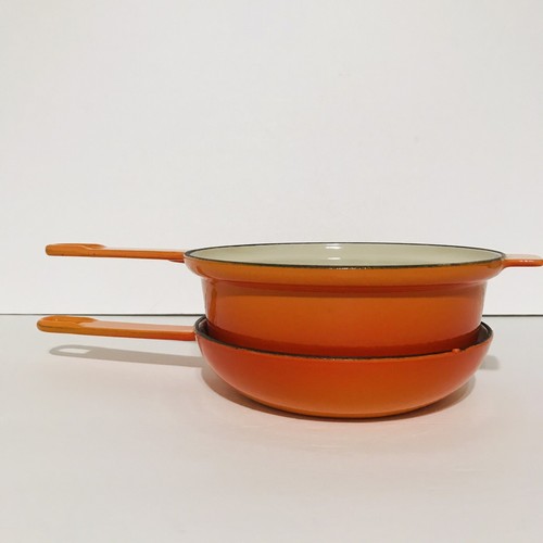 Cousances 18 Le Creuset casserole en fonte casserole et couvercle poêle flamme orange - Photo 7/12