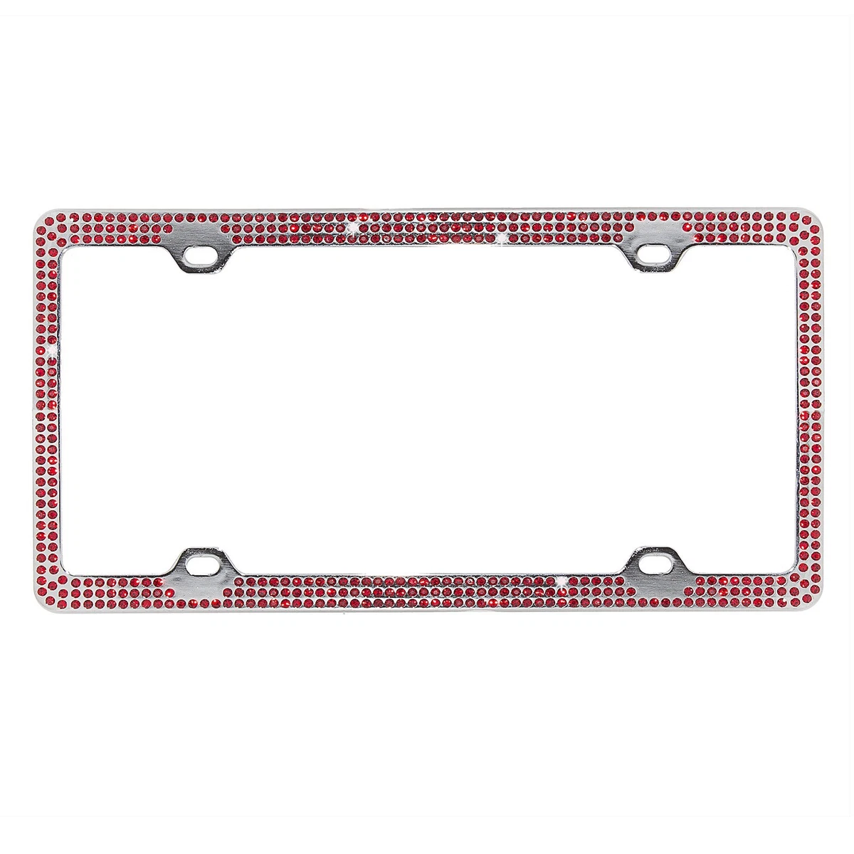 Red rhinestone license plate frames deals