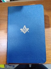 Holy Bible Masonic Edition Collins Luxury Slipcase Faux Leather Blue Book